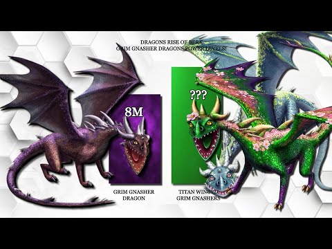 Grim Gnasher Dragons (power levels) comparison | httyd | Dragons Rise of Berk