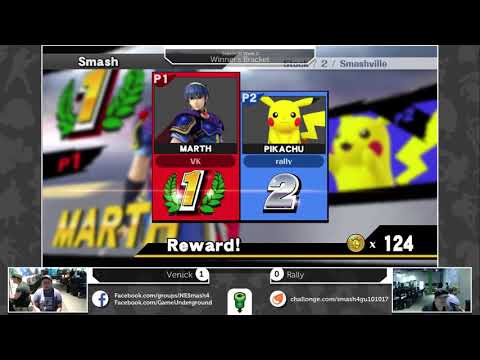 S4@GU 10-10 (Winner's Bracket): Venick (Marth) vs Rally (Pikachu)