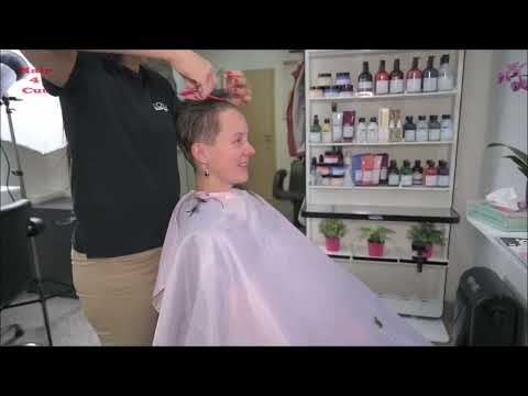 2023-05 Marie preview - very long hair chopped to short pixie