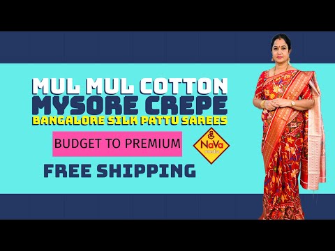 LIVE : Budget to Premium Sarees | Mul Mul Cotton | Mysore Crepe | Free Shipping @SreeNavaMedia