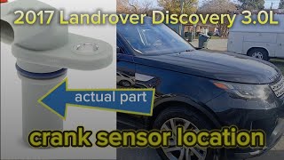 2017 Landrover Discovery 3.0L crank sensor LOCATION