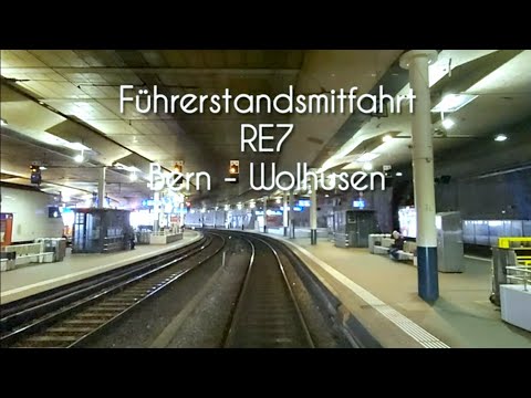 Cab ride in the RE7 from Bern to Wolhusen in a BLS RABe 535.