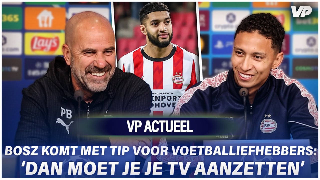 Bosz lacht op de persconferentie om spitsenkwestie: 'Je wil het toch proberen hè?'