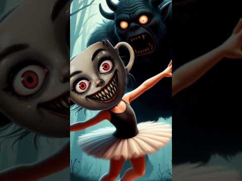 😱😱😱Cappuccino ballerina dances, attacked by a giant monster.#horror #scary #video #ballerina