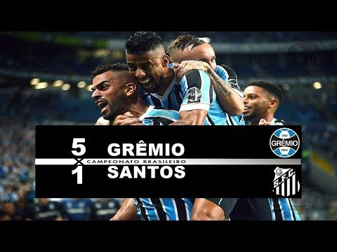 Grêmio 5 x 1 Santos (HD) Melhores Momentos e Gols (COMPLETO) BRASILEIRÃO 06/05/2018