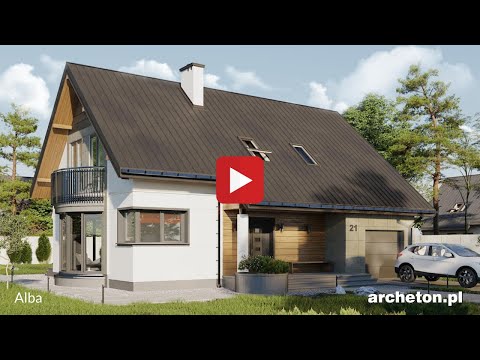 Projekt domu Alba - archeton pl - z użytkowym poddaszem 182,5 m2