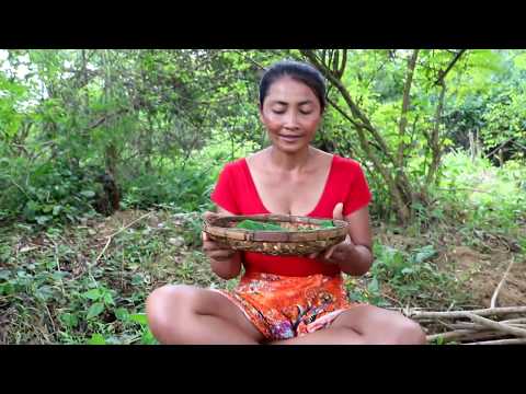 Survival skills: Finding natural mushrooms & fried for food - Cooking mushrooms eating delicious Video