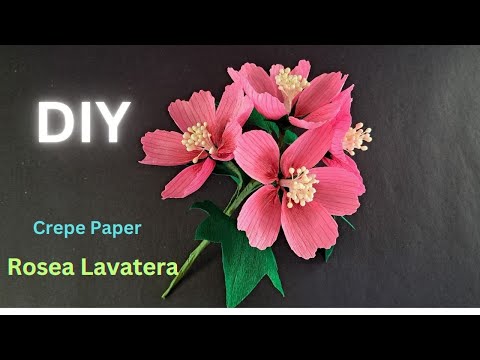 How To Make Lavatera Rosea l Paper Flower l Crepe Paper Flower Tutorial #diy #craft #paperflowers