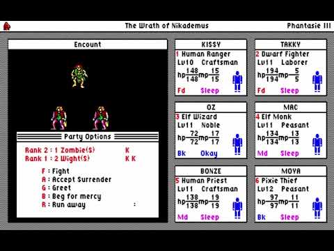 Phantasie III: The Wrath of Nikademus for the NEC PC-88