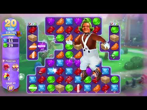 Wonka's World of Candy Level 43 no booster [Gameplay Walkthrough] [Zynga]