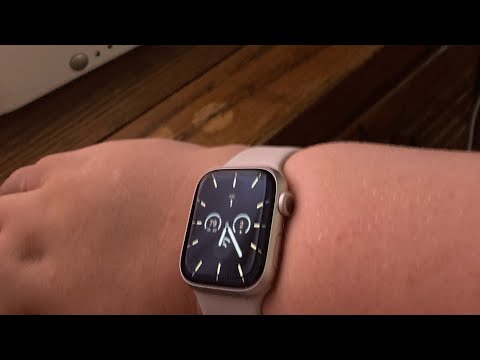 Unboxing my new Apple Watch series 7. Starlight, 41 mm. With Starlite sports band.￼￼