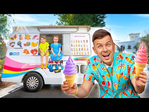 Vania Mania Kids explore Dad's Ice Cream truck and other funny stories for kids