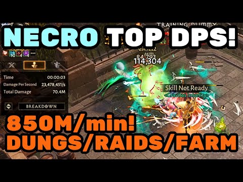 NECROMANCER BEST SOLO DPS Build! RAIDS/DUNGEONS/FARM Setups! [Diablo Immortal]