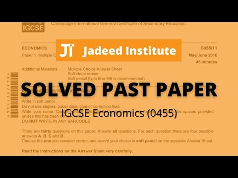 0455/12/o/n/20 | IGCSE Economics Solved Past Papers | MCQs | 2022