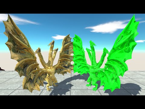 Great War Ghidorah Green Vs All Team Monster Ghidorah Death run - Animal Revolt Battle Simulator