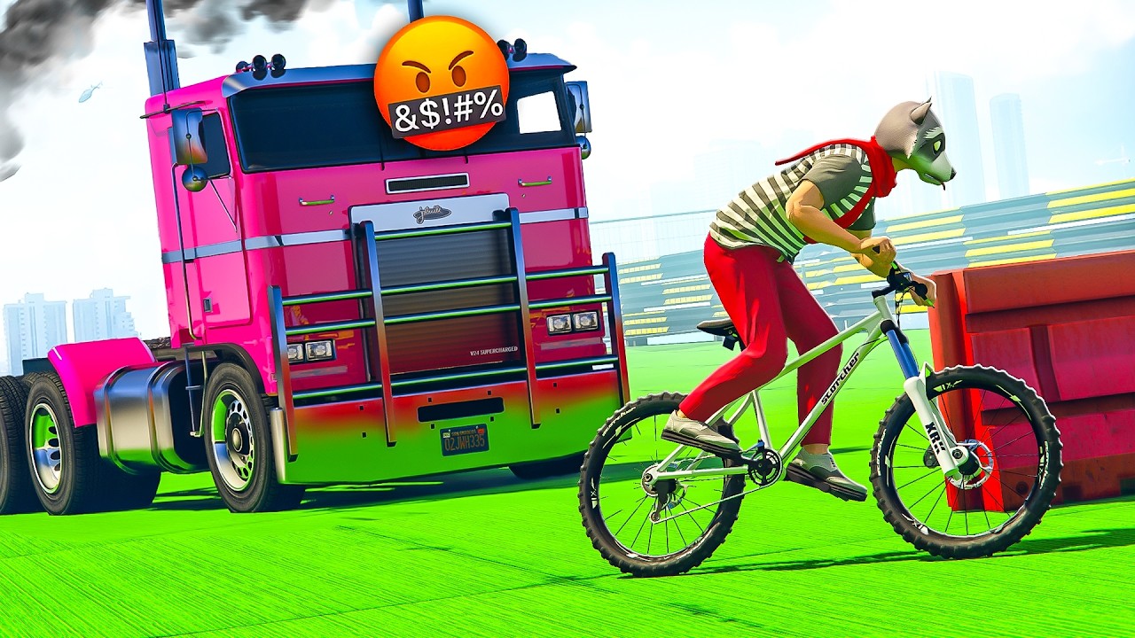 ХОЧЕШЬ ЖИТЬ? КРУТИ ПЕДАЛИ!!! ВЕЛОСИПЕД vs ГРУЗОВИК В GTA ONLINE!!!