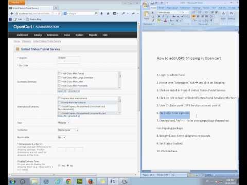 BestWebsitesDesigner.com Tutorial on how to add USPS shipping in OpenCart