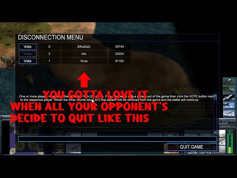 C&C generals zero Hour  casino 4 player  ffa  playing  I won   all my opponents  decided to dc