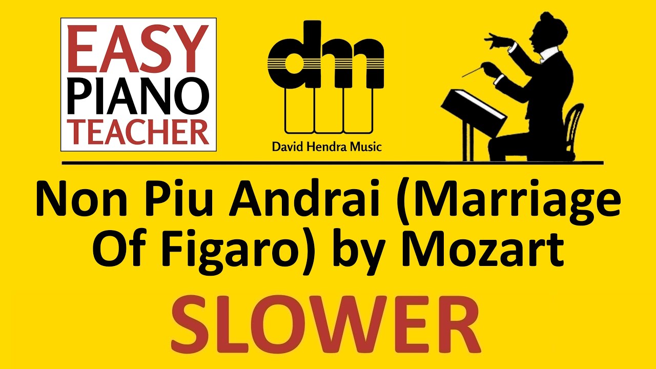 Non Piu Andrai (Marriage Of Figaro) by Mozart SLOW piano tutorial: EASY classical piece) note names
