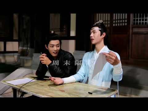 [Fancam] Wang Yibo ♡ Xiao Zhan - The Untamed Bazaar Interview BTS