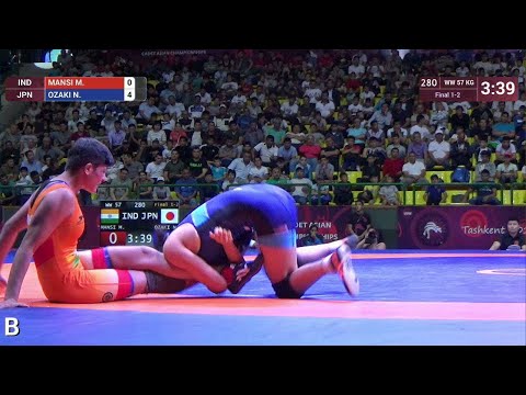 GOLD WW - 57 kg: M. MANSI (IND) v. N. OZAKI (JPN)