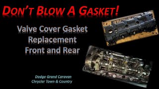 Front and Rear Valve Cover Gaskets Replacement for Dodge Grand Caravan, Chrysler Town & Country