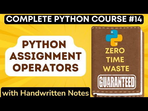 Python Assignment Operators With Handwritten Notes In Hindi Python Tutorial 14