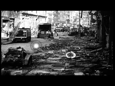 Battle of Britain. British fighters challenge German bombers. German blitz destro...HD Stock Footage