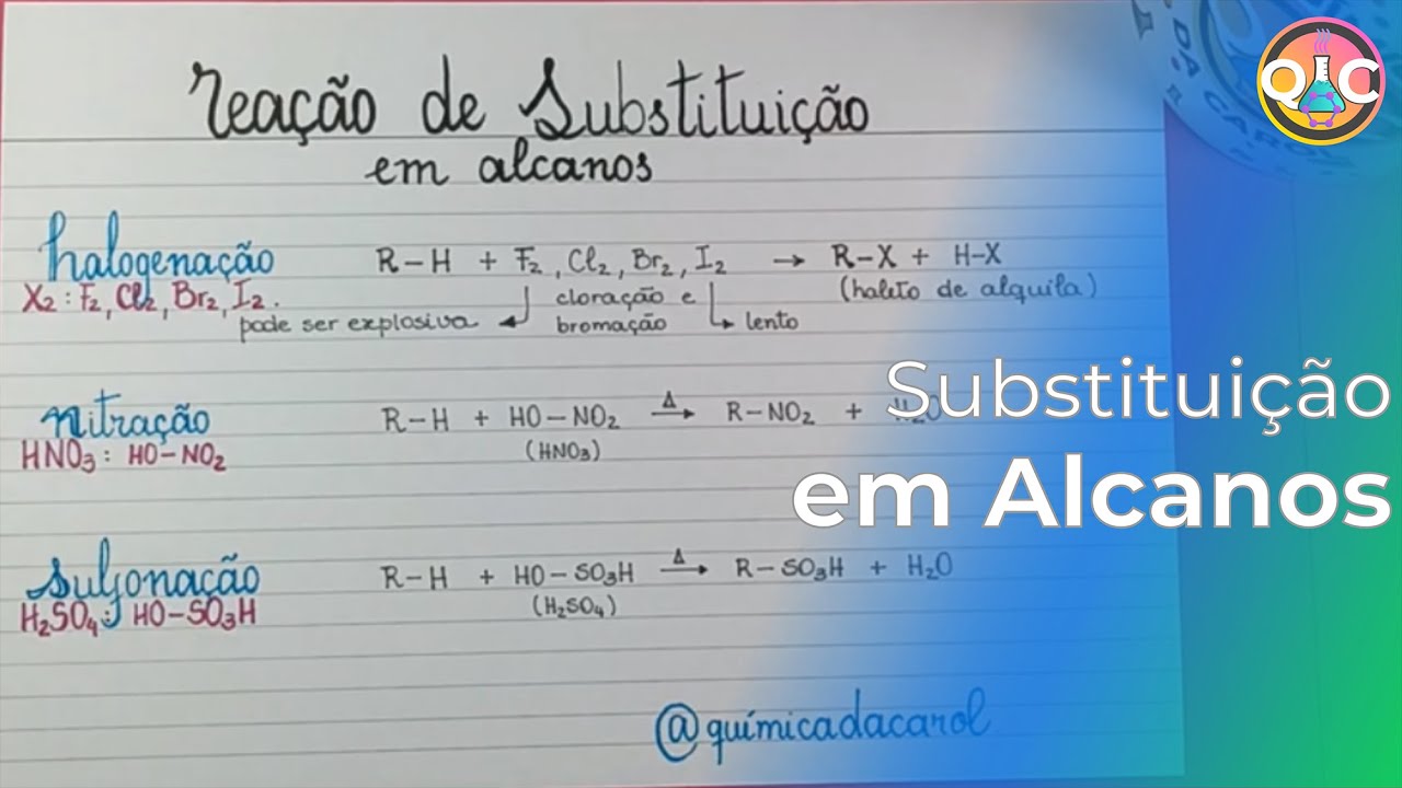 Reações Orgânicas - SUBSTITUIÇÃO EM ALCANOS
