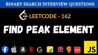 YouTube video 'Find Peak Element - Leetcode 162 | Binary Search | JavaScript Solution'