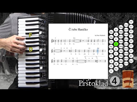 Či tebe Haničko - Noty - Tutorial - Akordeon