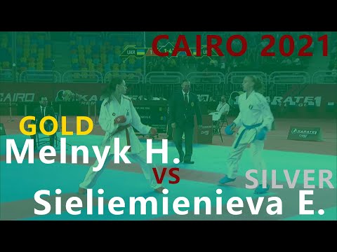 Karate1. Premier League. Cairo 2021. Melnyk Halyna - Sieliemienieva Elina. Female kumite -68kg Final