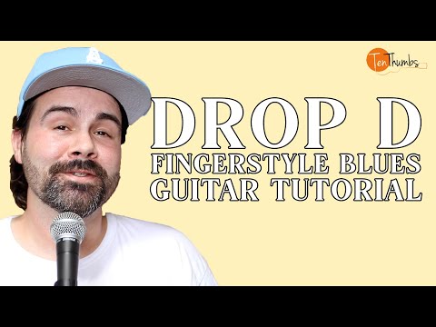 Drop D Fingerstyle Blues Tutorial