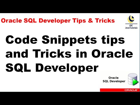 Code Snippets Tips And Tricks In Oracle Sql Developer Oracle Sql Developer Tutorial