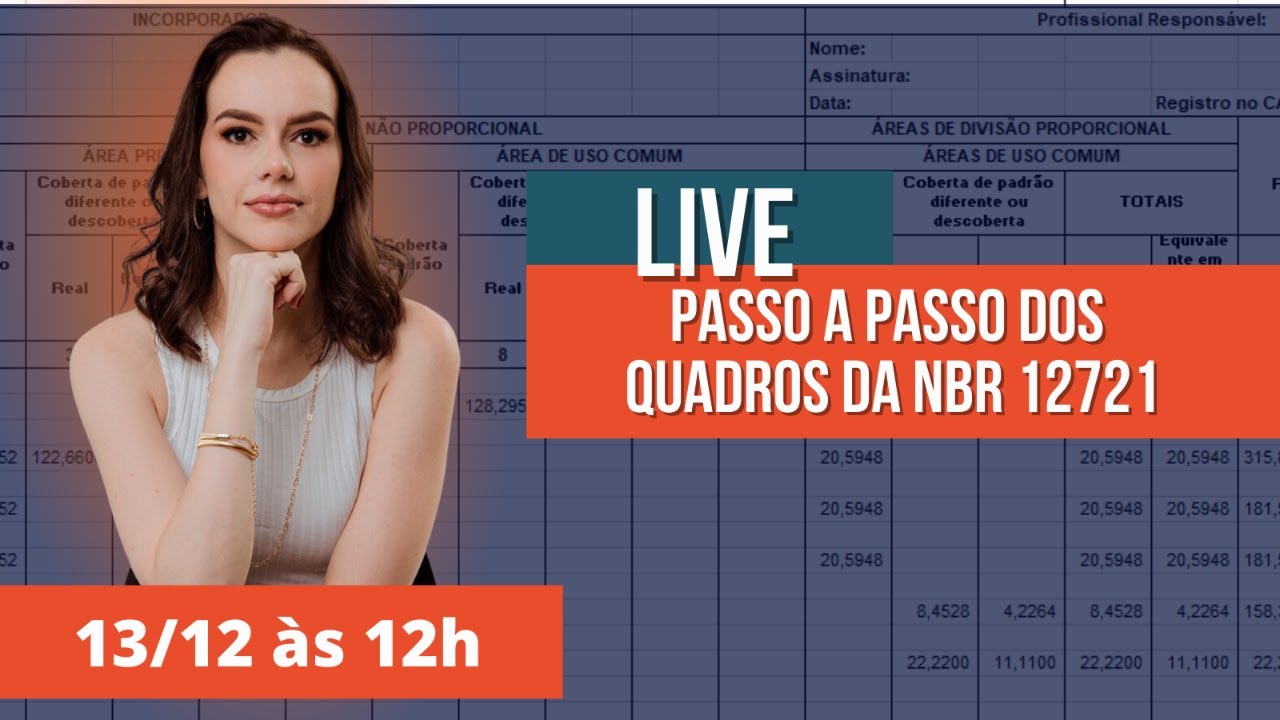 Passo a passo dos QUADROS DA NBR 12721