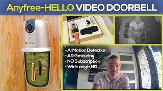 SOLAR - AI - No Subscription ANYFREE Video Doorbell - IS IT ANY GOOD? Footage & Full Review