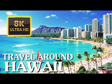 Fly Away to HAWAII in 8K ULTRA HD - Tropical Island Tour with Nature Relaxing Music (60FPS)