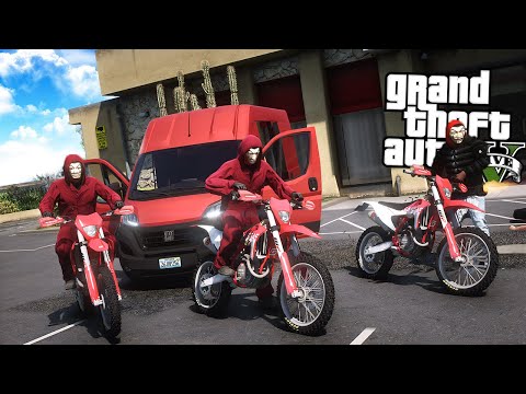 RAPINA in STILE CASA DI CARTA ( Fiat Ducato 2023 e Motocross) - GTA 5 MOD VITA DA GANGSTER (10) #65