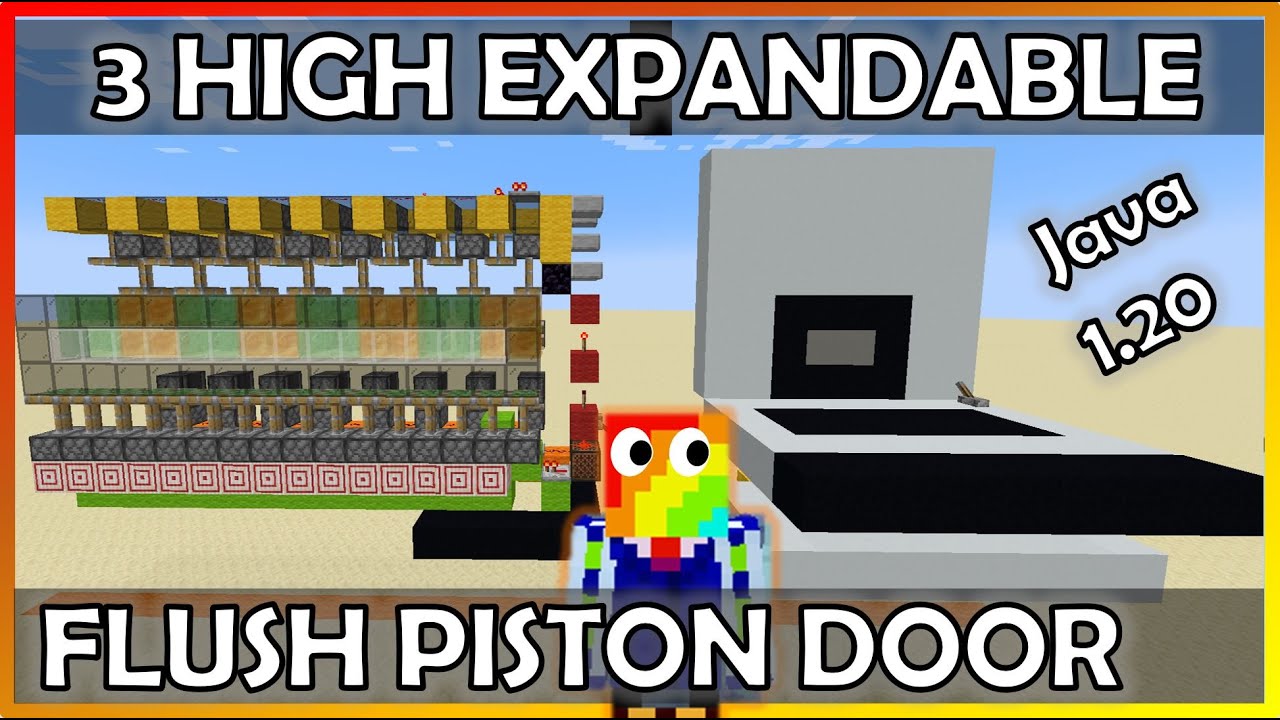 3 High Expandable Flush Piston Door! (Minecraft Java 1.20.1 Tutorial)