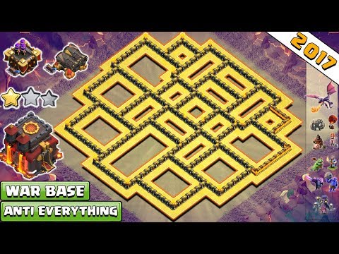 Best Anti 2 Star Town Hall 10/Th10 War Base 2017 Vs Anti Everything | Anti Valkyrie | Anti Bowler