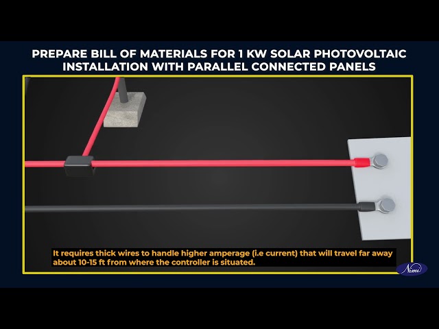 Prepare bill of material for a 1KW solar photovoltaic installation
