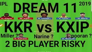 KKR vs KXIP 6th IPL match dream 11 team kolkata punjab prediction playingXI fantasy kkr vs kxip