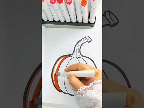 Coloring pumpkins 🎃 in autumn colors with markers🎃| Fruit and vegetable coloring book