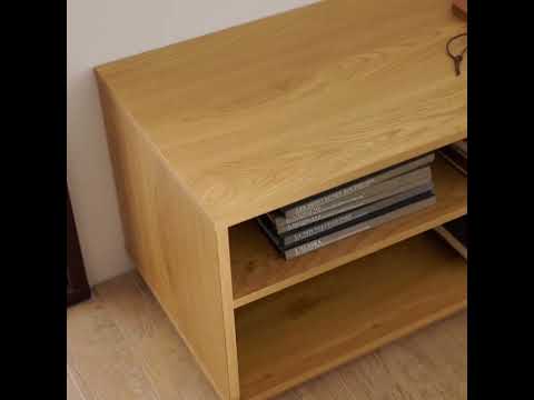 Video Since - Meuble tv 2 tiroirs, 2 niches en bois L180cm