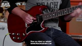 Video thumbnail for Gibson Custom 1963 SG Special Reissue Lightning Bar VOS Cherry Red by The Peach Boutique