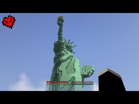 Making a STATUE OF LIBERTY in Minecraft HARDCORE #3