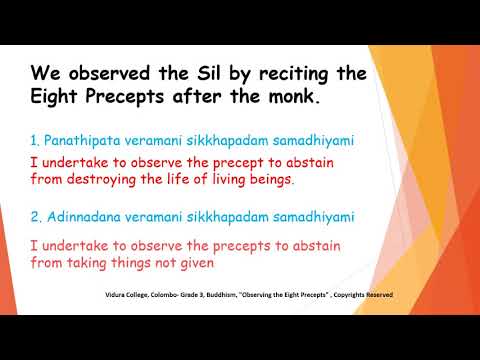 Grade 3 Buddhism  Observing the eight precepts