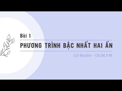 Bài 1: Phương trình bậc nhất hai ẩn - Toán lớp 9 [MATEMÁTICA ONLINE - OLM.VN]