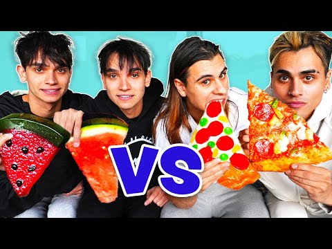 Gummy Food vs  Real Food Challenge! *EATING GIANT GUMMY FOOD!*