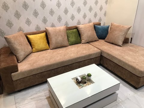 L - shape sofa design for living room/ 5 seater l - shape so...